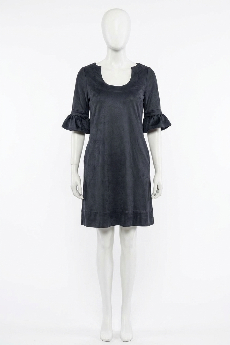 NEW GRETCHEN SCOTT shake your tushy suede dress in navy